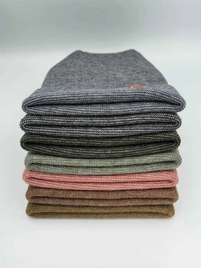 Patented H Stitch Fusion Cuffed Beanie, Black and Gray