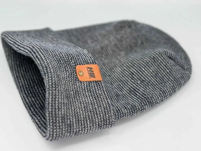 Patented H Stitch Fusion Cuffed Beanie, Gray and Denim Blue