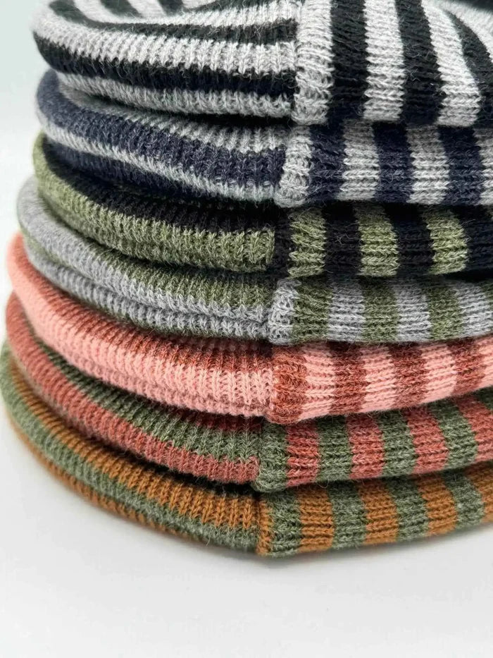 Patented H Stitch RoRo Cuffed Beanie, Black and Gray