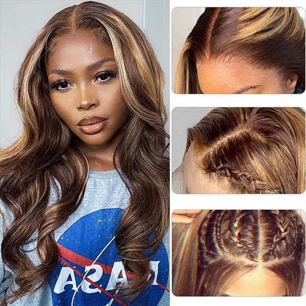 human hair wigs for black women with subtle balayage highlights