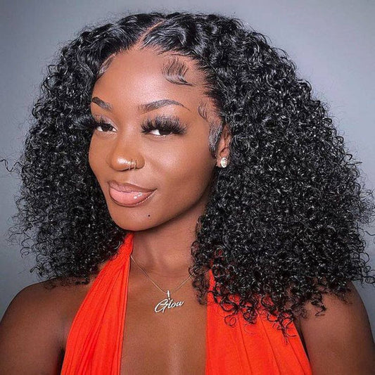 short curly bob wigs, 13x4 lace frontal human hair bob wigs for black women