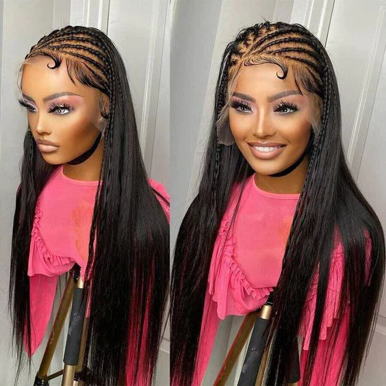 qvr hd lace wigs virgin human hair straight wig for black women, natural black color