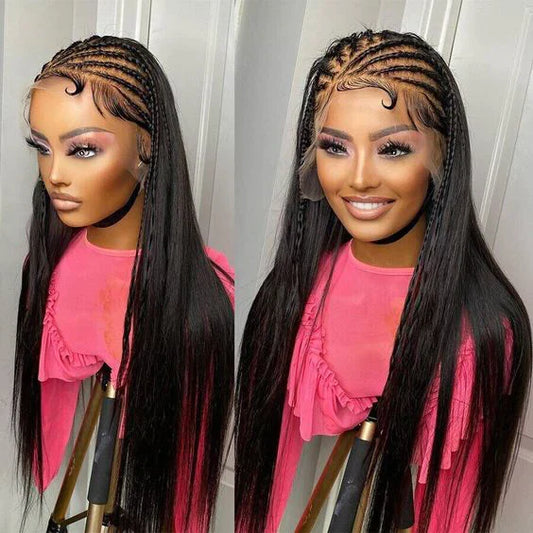 qvr hd lace wigs virgin human hair straight wig for black women, natural black color