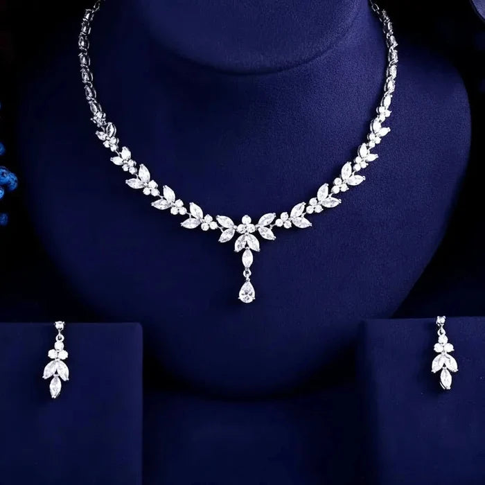 Wedding Jewelry - Cubic Zirconia Bridal Jewelry Set - Available in Silver, Yellow Gold and Rose Gold