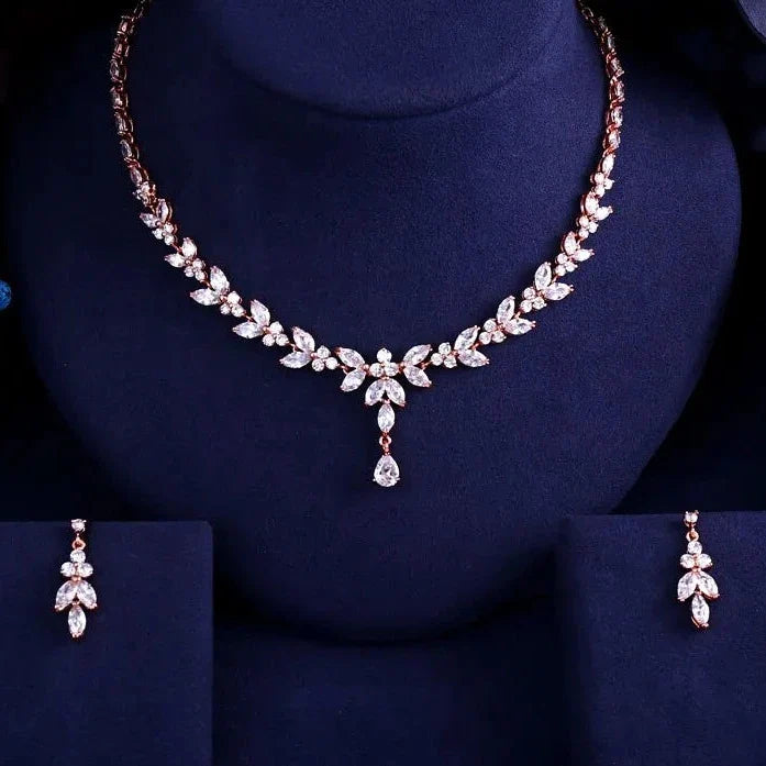 Wedding Jewelry - Cubic Zirconia Bridal Jewelry Set - Available in Silver, Yellow Gold and Rose Gold