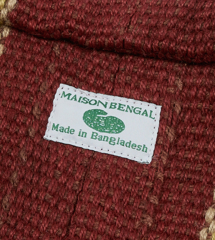 Red, Orange and Yellow Maison Bengal Extra Large Jute Poresh Tote Bag