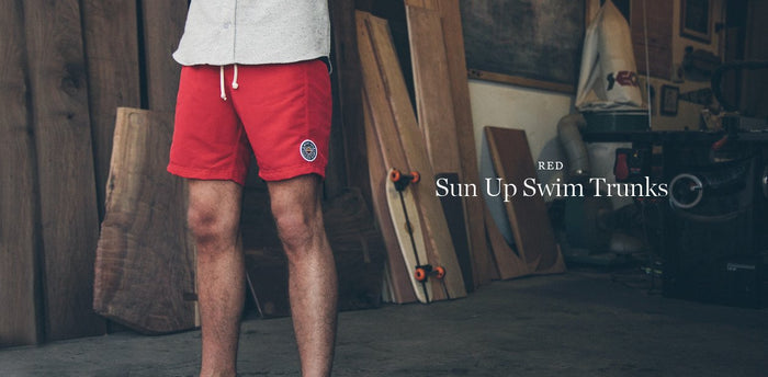 Red Sun Up Swim Trunk