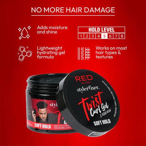 Red Twist Curl Gel 6 oz # STG01 - Palms Fashion Inc.