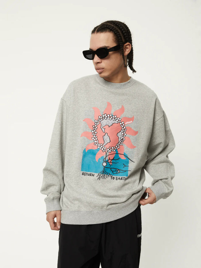 Return To Earth - Recycled Crew Neck Jumper | Shadow Grey Marle-Image 1