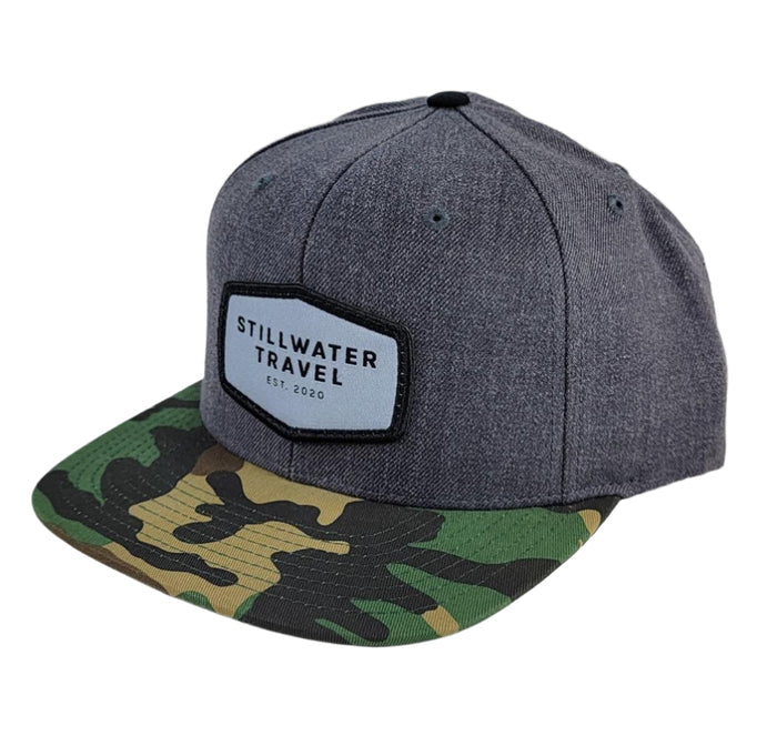 Richardson Flat Bill Wool Snapback - Stillwater Travel Logo