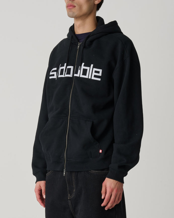 S-Double - Block Zip Hooded Fleece - Black
