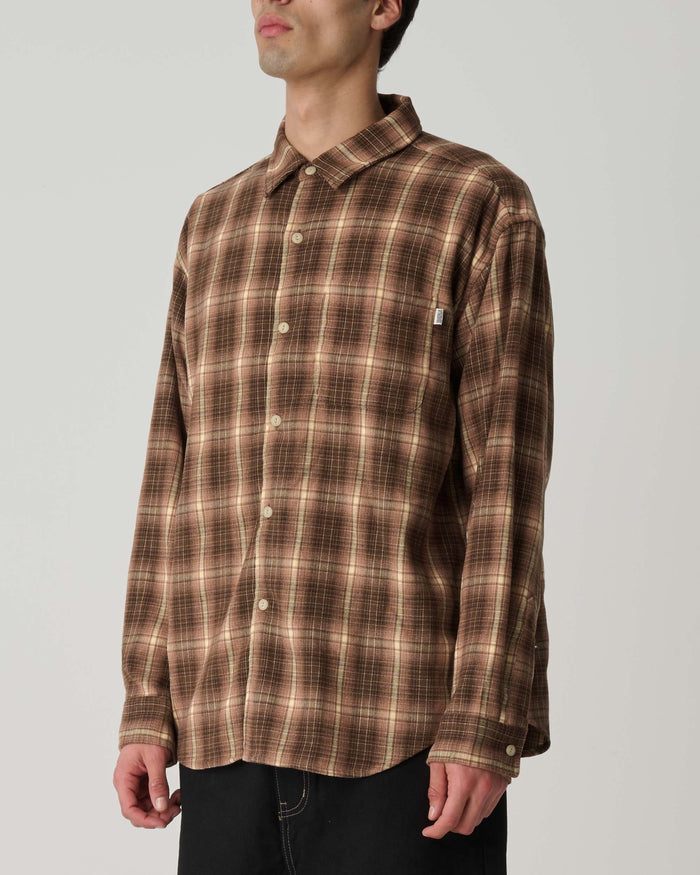 S-Double - Dover Flannel Long Sleeve Shirt - Mocha
