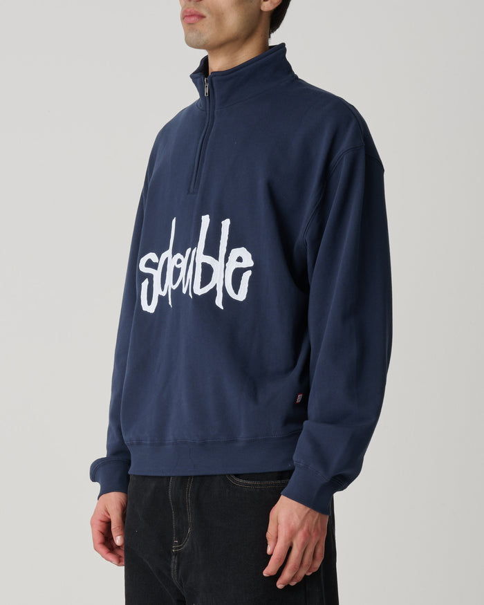 S-Double - Marker Terry Quarter Zip - Navy