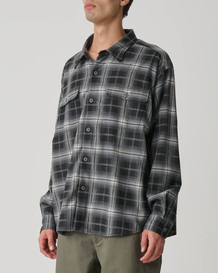 S-Double - Pass Flannel Overshirt - Black
