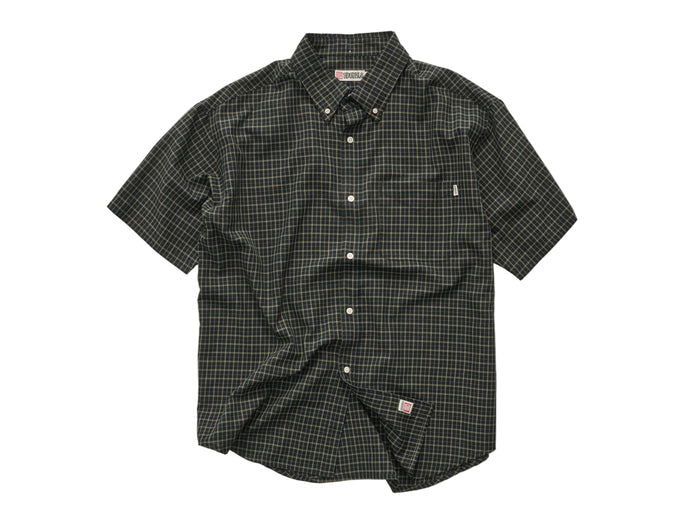 S-Double - Riven Plaid Short Sleeve Classic Shirt - Black