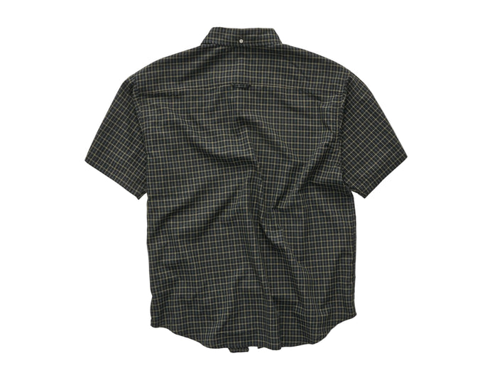 S-Double - Riven Plaid Short Sleeve Classic Shirt - Black