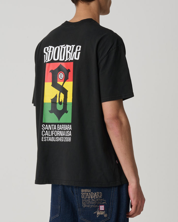 S-Double - Roots Flag T-Shirt - Pigment Black
