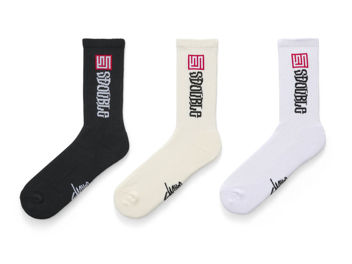 S-Double - S Cube Block Sock 3pk - Assorted
