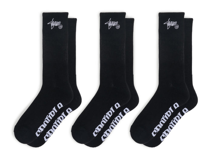 S-Double - Standard Shawn Sock 3pk - Black