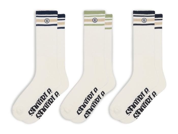 S-Double - Stripe S-Dot Sock 3pk - Assorted