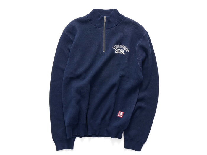 S-Double -  Team Knit Quarter Zip - Navy
