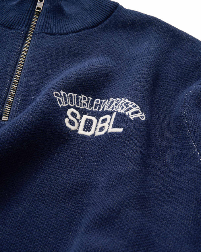 S-Double -  Team Knit Quarter Zip - Navy
