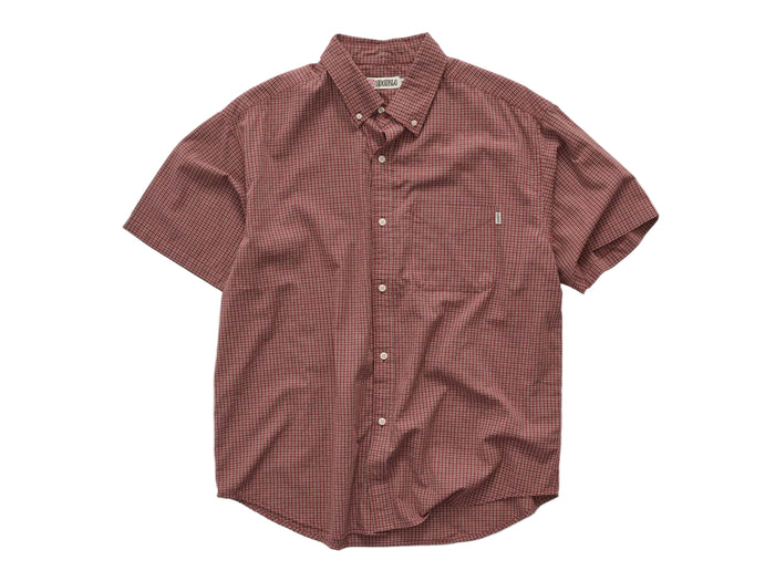 S-Double - Test Plaid Short Sleeve Classic Shirt - Copper