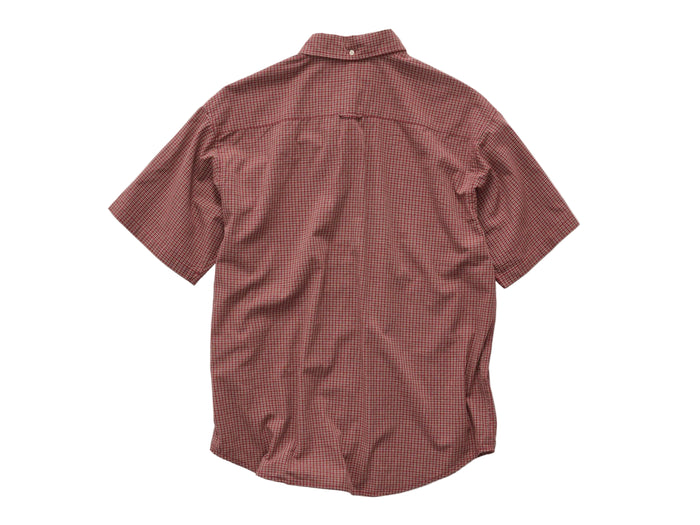 S-Double - Test Plaid Short Sleeve Classic Shirt - Copper