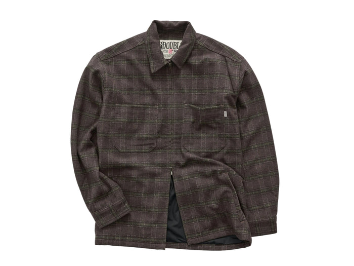 S-Double - Zip-Thru Long Sleeve Shirt - Chocolate