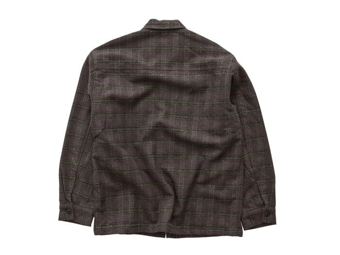 S-Double - Zip-Thru Long Sleeve Shirt - Chocolate