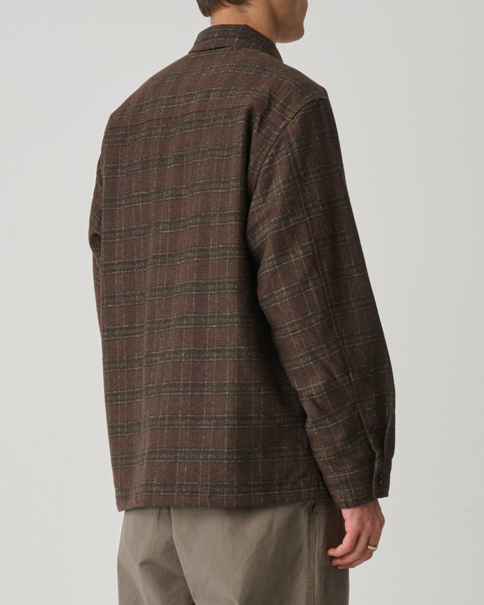 S-Double - Zip-Thru Long Sleeve Shirt - Chocolate