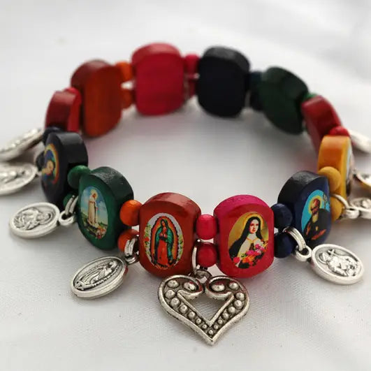 Saints Charm Prayer Beads Bracelet