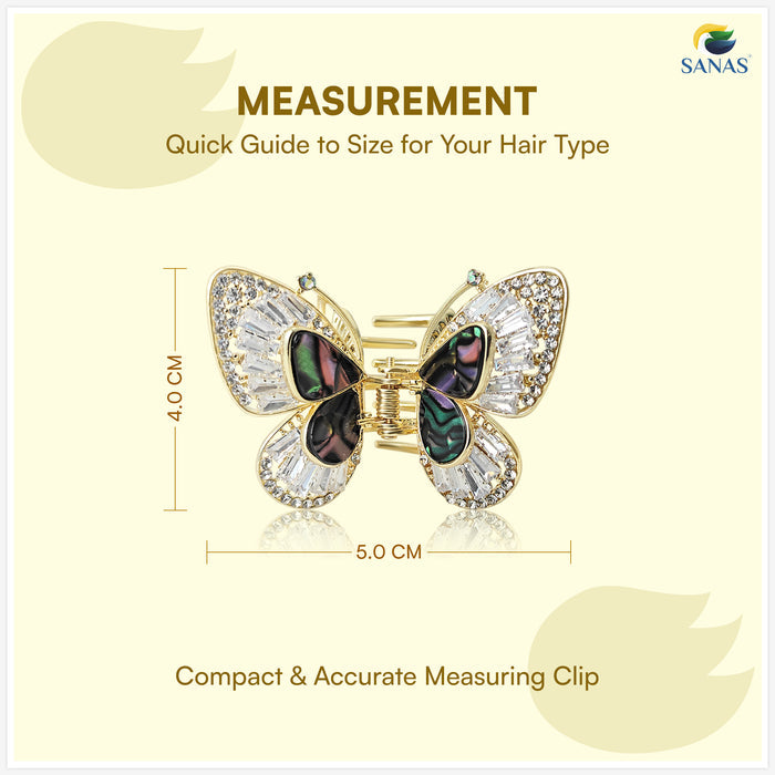 Golden Rhinestone Butterfly Hair Clip Hair Accessories For Women