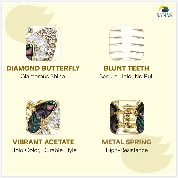 Crystal Butterfly Claw Clip Hair Accessories For Women