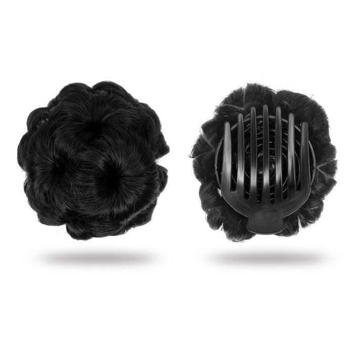 Black Synthetic Hair Bun Hairpiece for Women