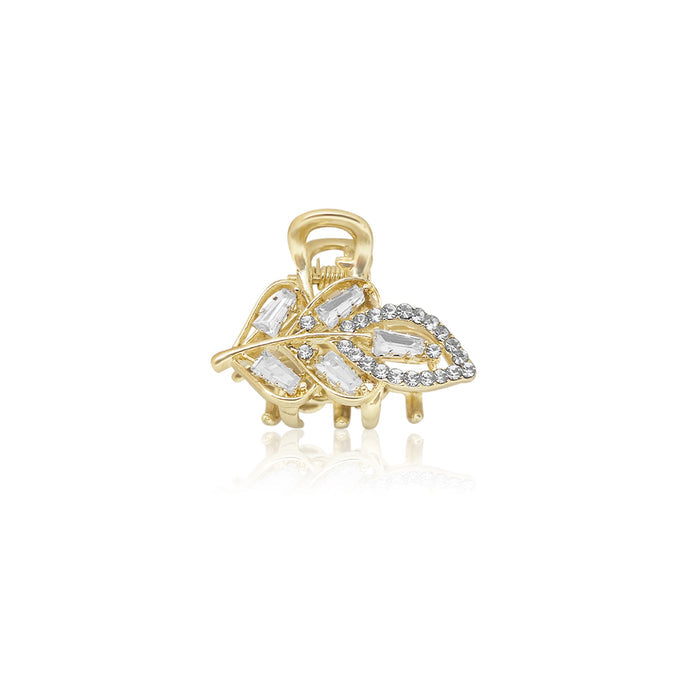 SANAS Golden Crystal Leaf Hair Clip Hair Accessories for Women