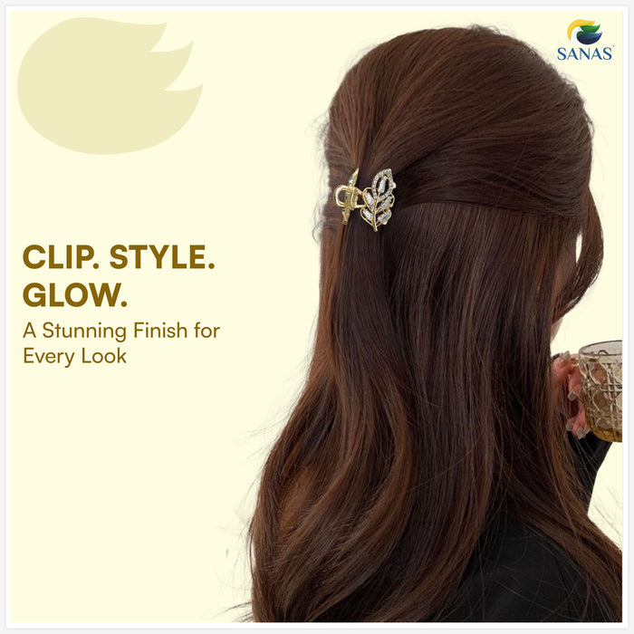 Wedding Hair Accessories for Women Golden Leaf Clip