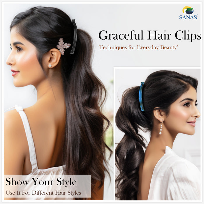 Strong hold banana clutcher for ponytail hairstyles