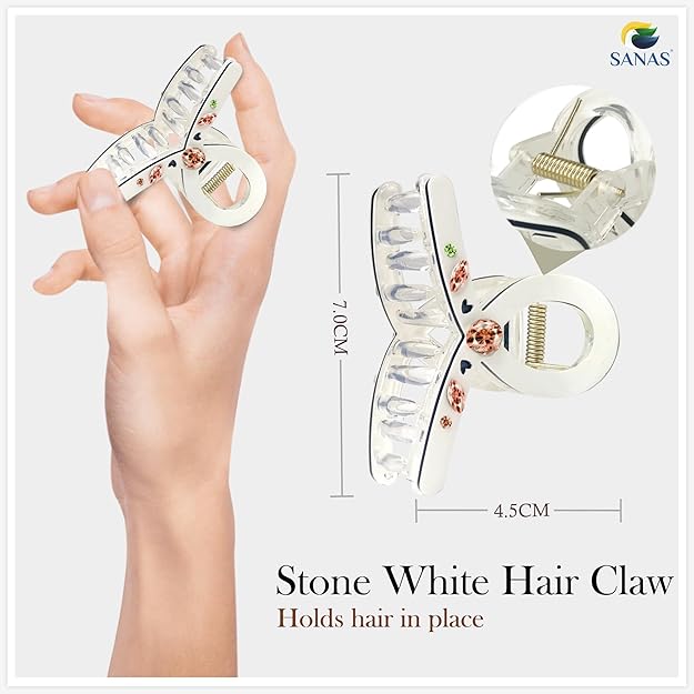 Elegant White Acrylic Hair Clip – Stylish Hair Accessories For Women