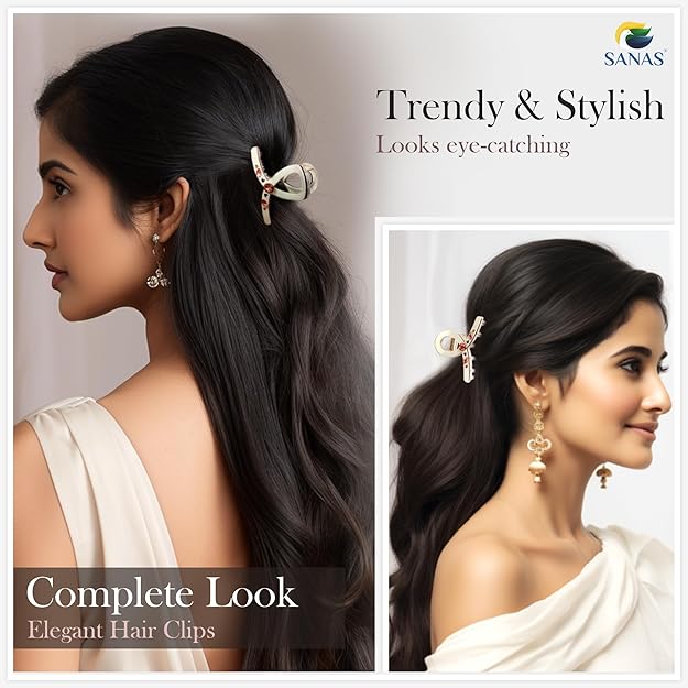 White Stone Studded Hair Clip for Weddings and Parties – Premium Hair Accessories For Women