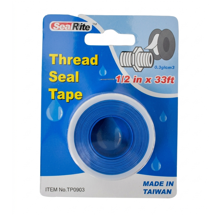 SealRite Professional-Grade Thread Seal Plumber's PTFE Tape, 1/2" x 33 ft, Wholesale