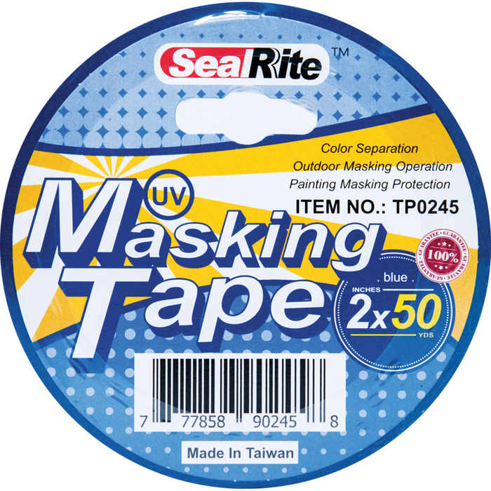 A roll of SealRite blue UV resist masking tape, 2 inches by 50 yards, with product number TP0245.