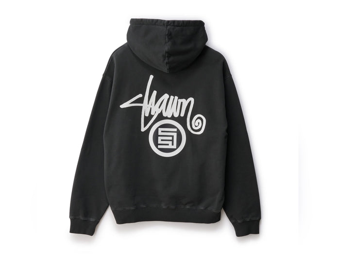 Shawn Dot Zip Thru Hooded Fleece - Black