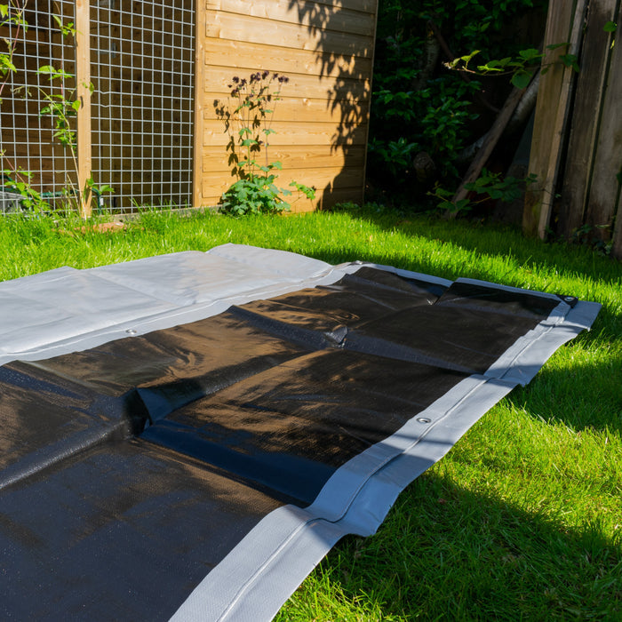 Silver XL-Grade Tarpaulin 8m x 10m Waterproof Tarpaulin Cover Reinforced Eyelets