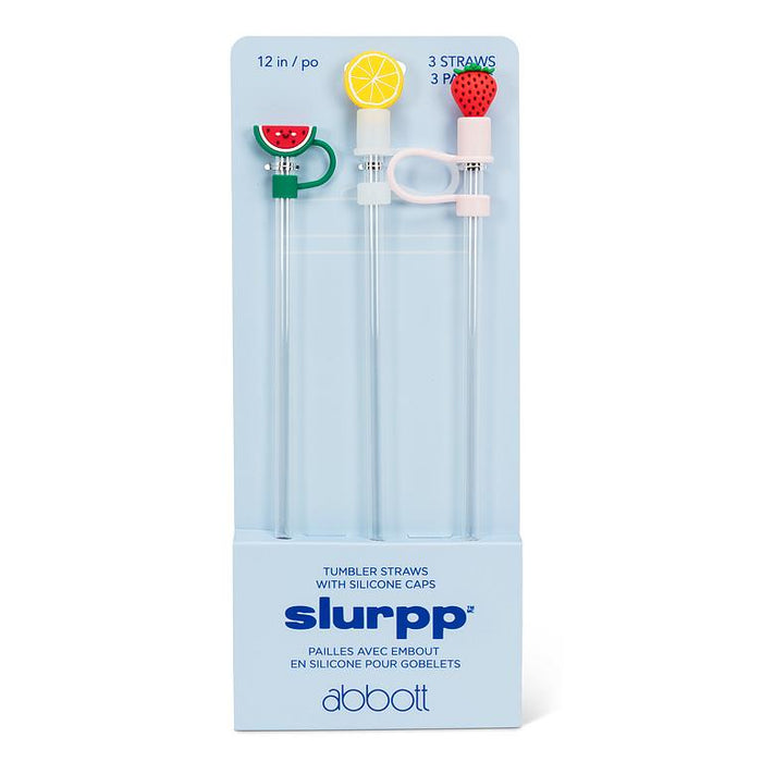 SLURPP Jumbo Straws with Fruit Caps