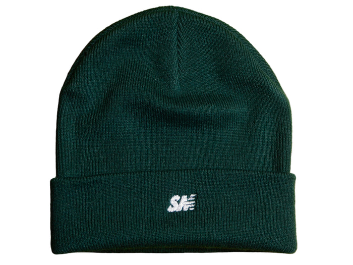 SM Classic Micro Embroidered Cuff Beanie - Forest / White