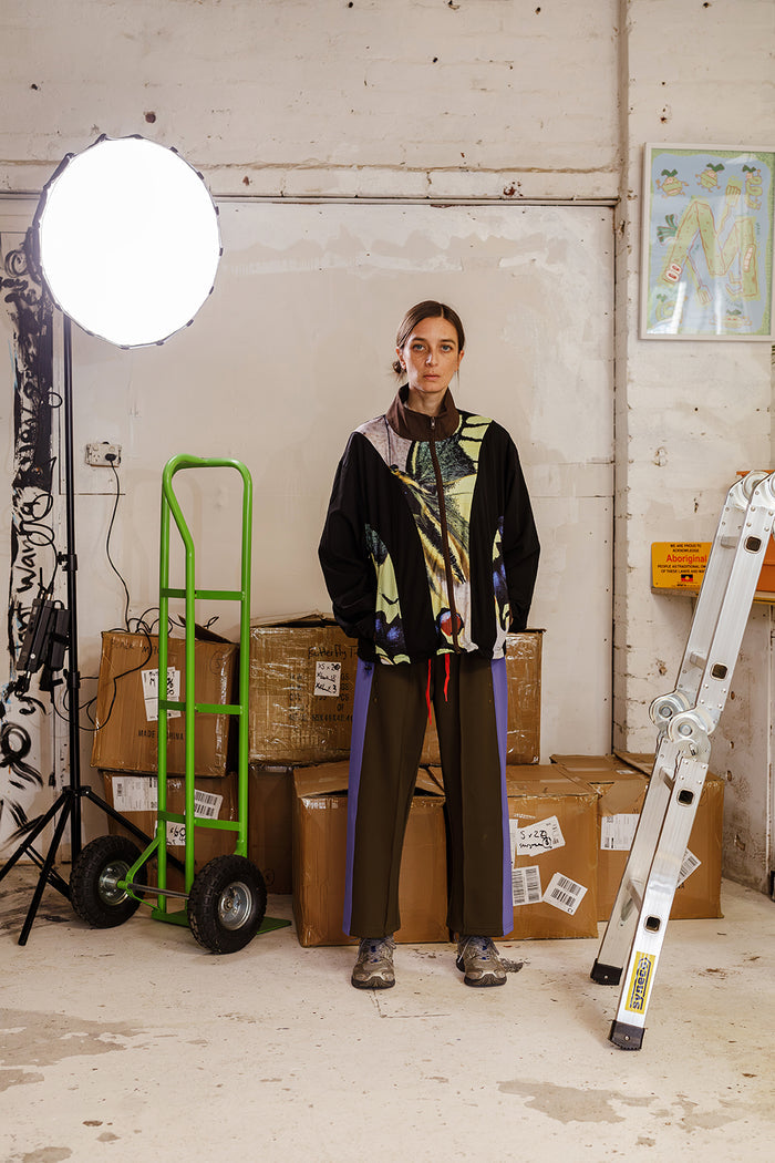 Smile & Wave - Wings Tracksuit Jacket - Black / Yellow