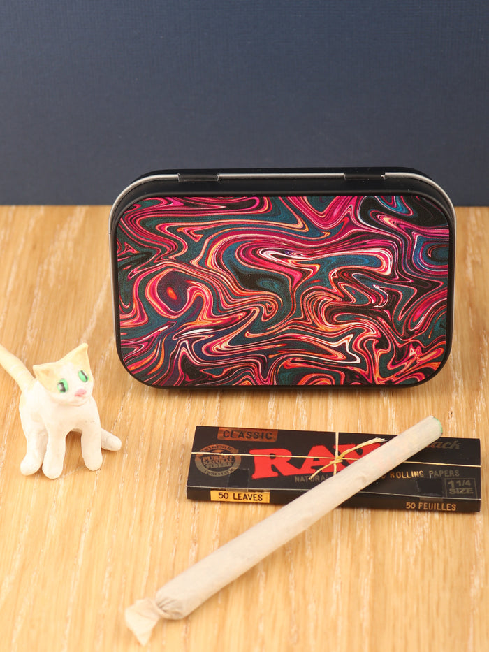 Stash Tin Printed | Purple Swirl-Image 1