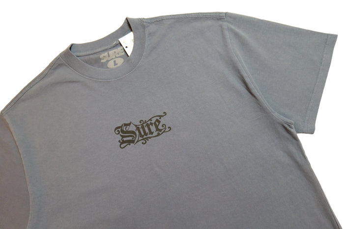 Sure - Rex Heavyweight T-Shirt - Faded Blue / Black