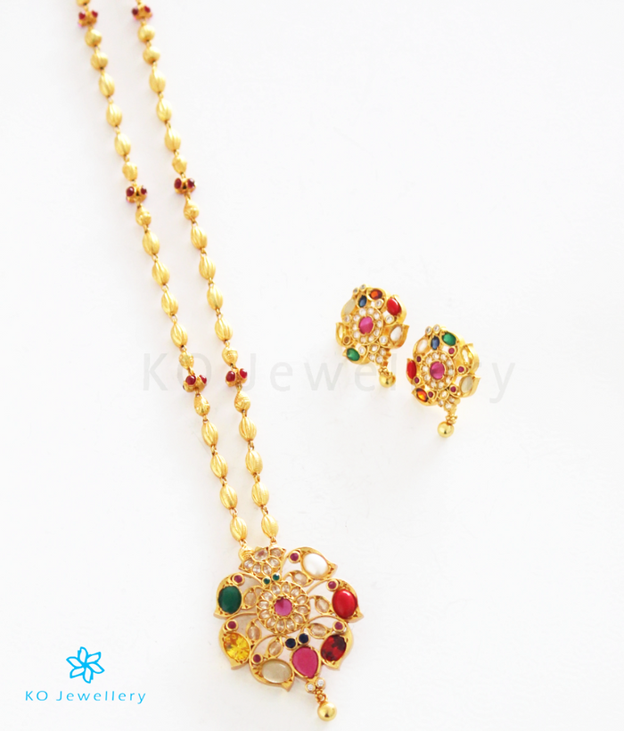 The Akshaya Silver Navaratna Necklace
